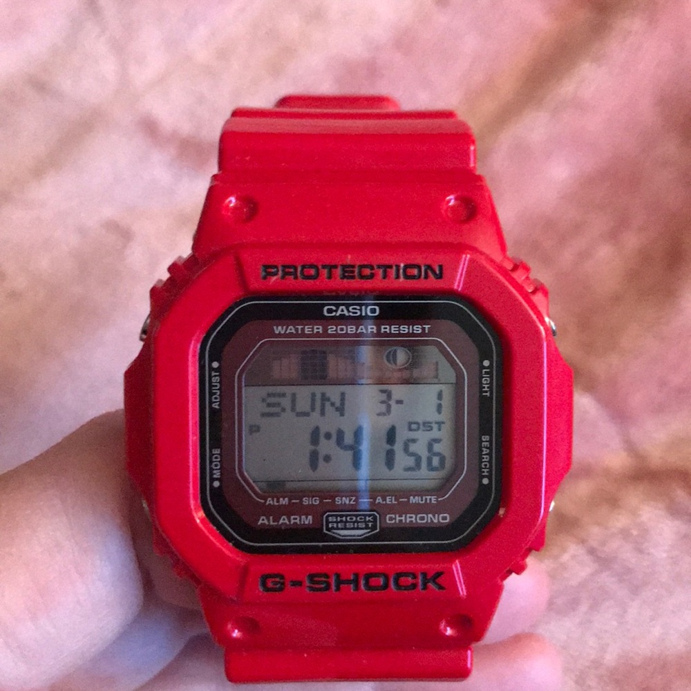 Casio red G-shock watch GLX- 5600 like new